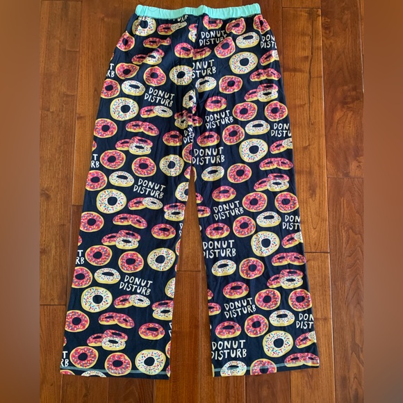 Lazy One Yoga Pajama Pants Women's Size Large DONUT DISTURB 100% Cotton Pocket - Picture 10 of 11